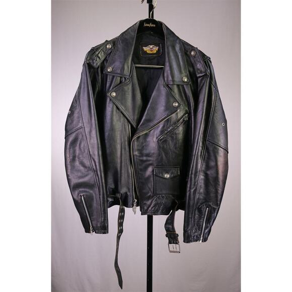 Harley-Davidson Genuine Leather Asymmetrical Zip Front Motorcycle Jacket Mens XL - Picture 1 of 7